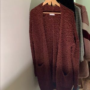 Fluffy Oversized Magenta Cardigan